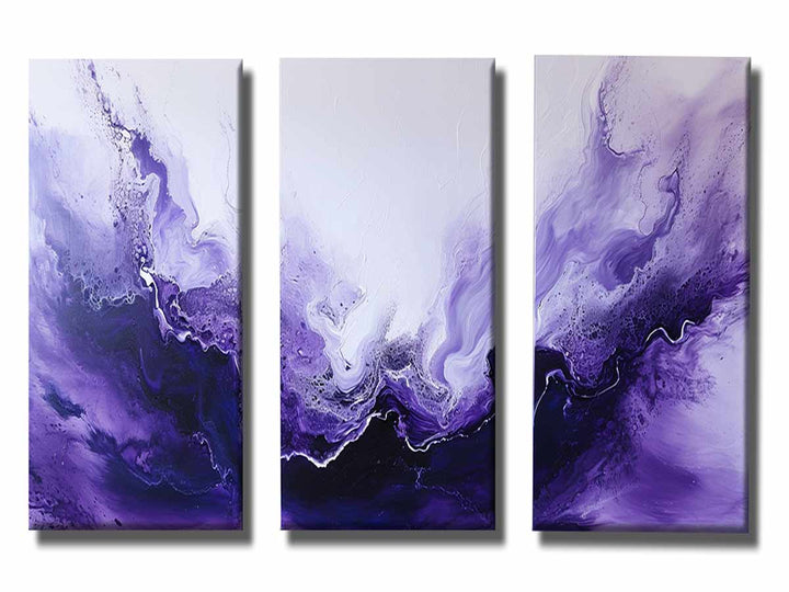 3 Panel  Purple Painting