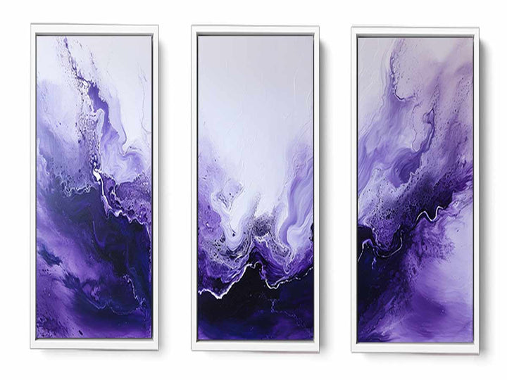 3 Panel  Purple Painting