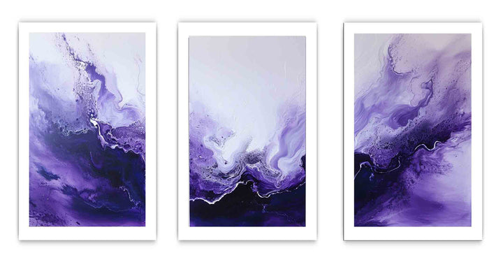 3 Panel  Purple Painting