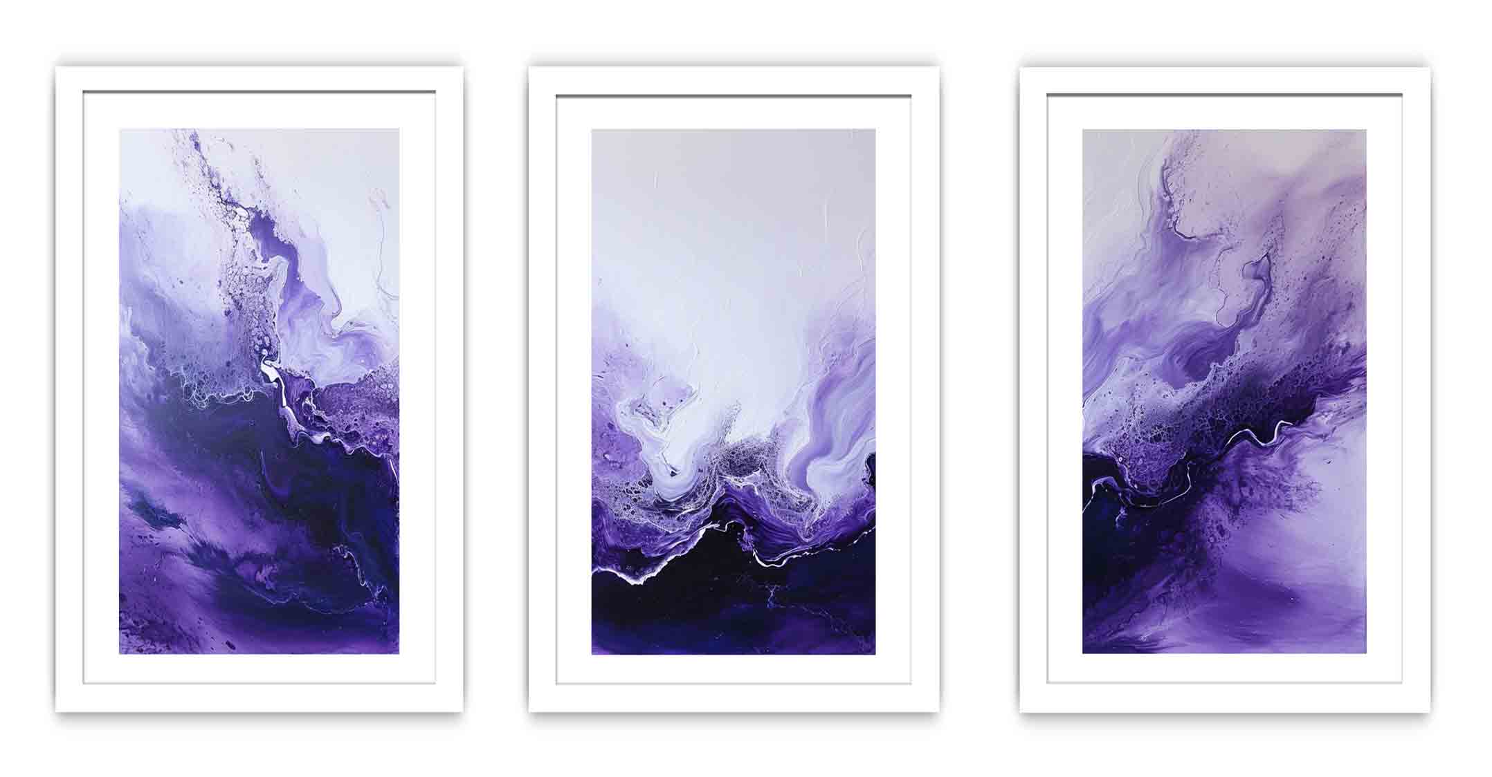 3 Panel  Purple Painting