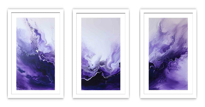 3 Panel  Purple Painting