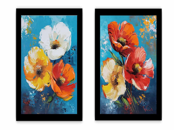 Flower Wall Art Painting 2 peicet Set