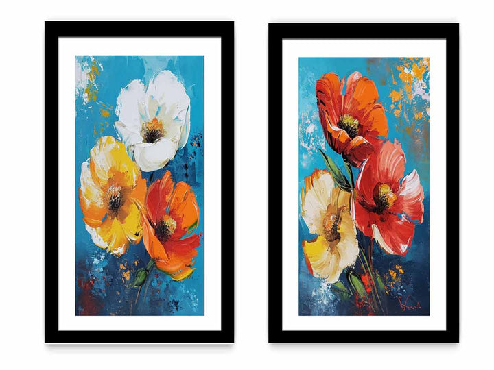 Flower Wall Art Painting 2 peicet Set