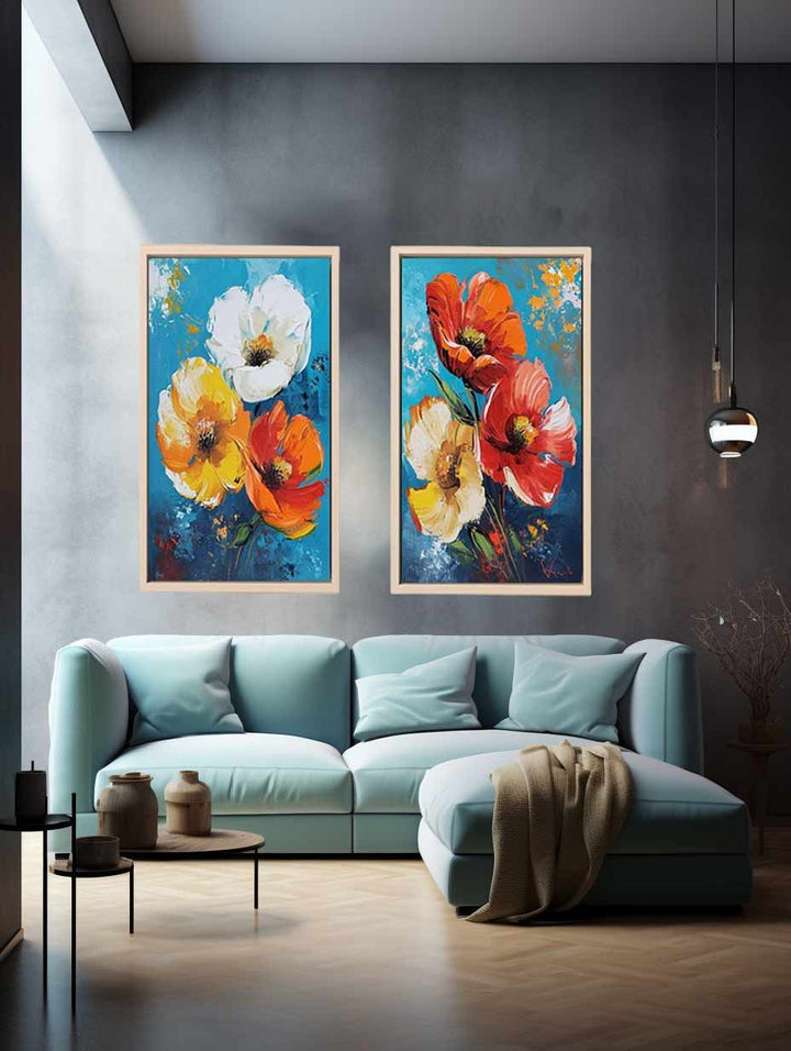 Flower Wall Art Painting 2 peicet Set