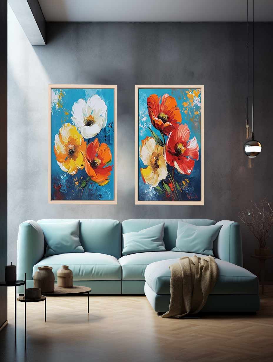 Flower Wall Art Painting 2 peicet Set