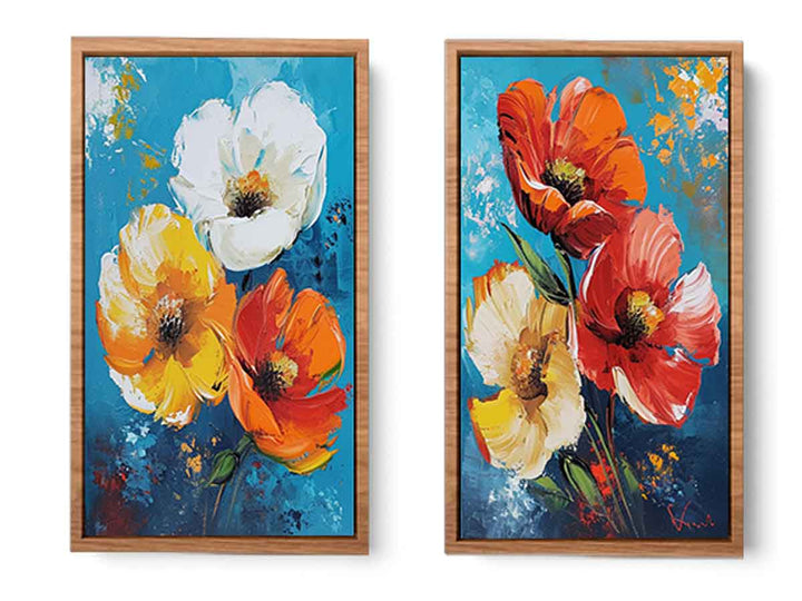 Flower Wall Art Painting 2 peicet Set
