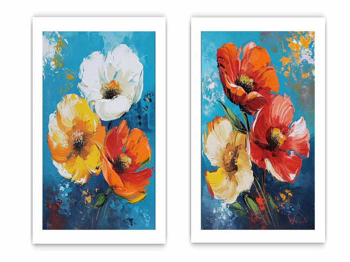 Flower Wall Art Painting 2 peicet Set