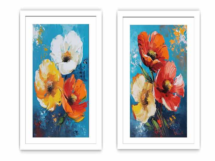 Flower Wall Art Painting 2 peicet Set