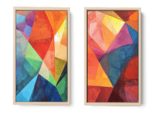 2 Panel Geometric Circle Art Painting