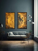 2 Panel Golden Moon Art Painting artwork preview