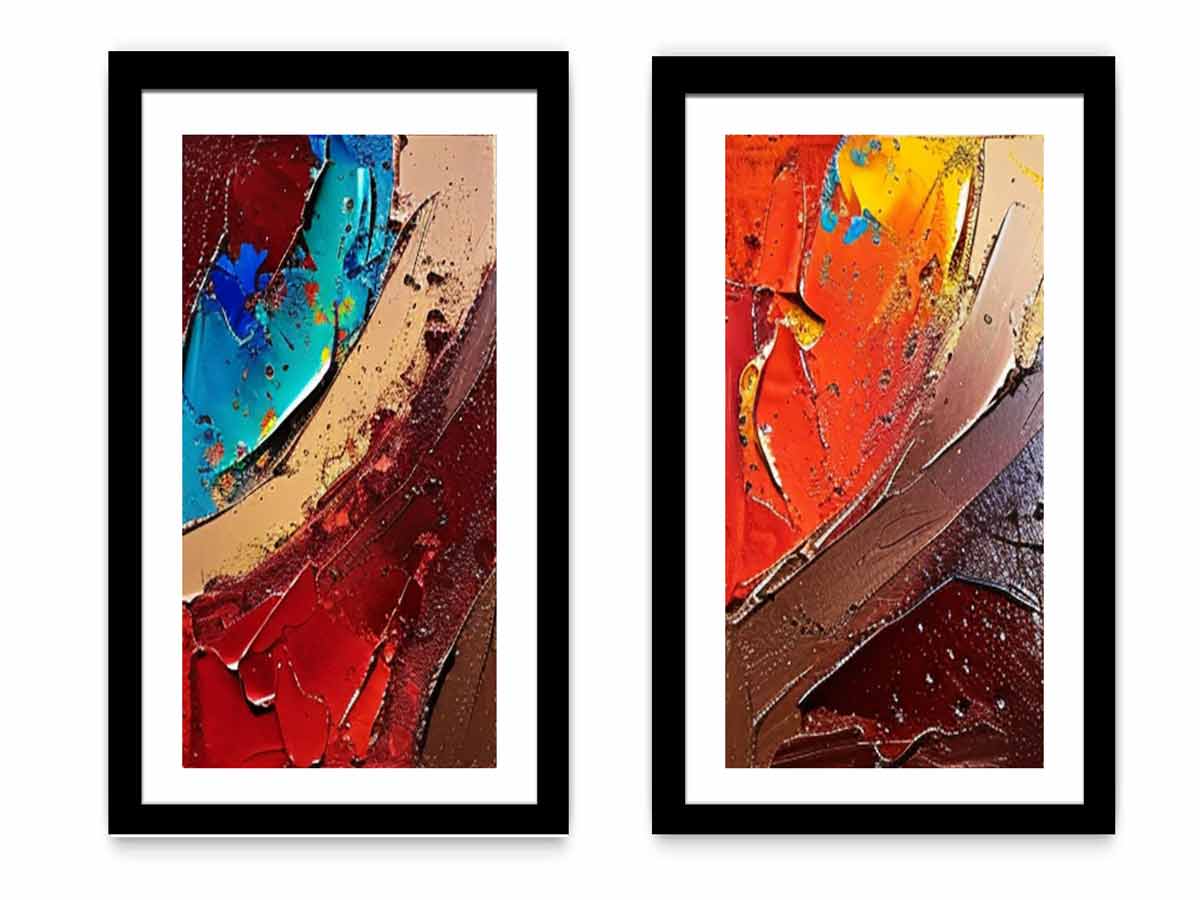 2 Panel Group Art  Painting