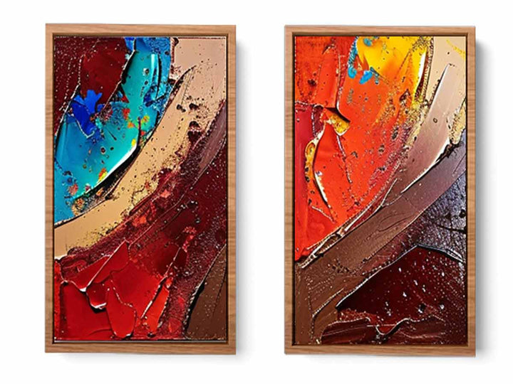 2 Panel Group Art  Painting