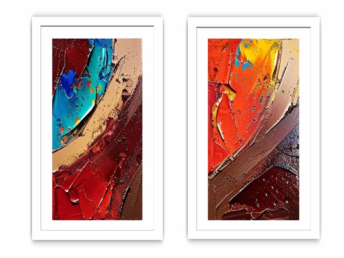 2 Panel Group Art  Painting