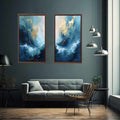  Gold Blue Abstract Waves Set