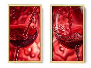wine splash 2 peice wall art