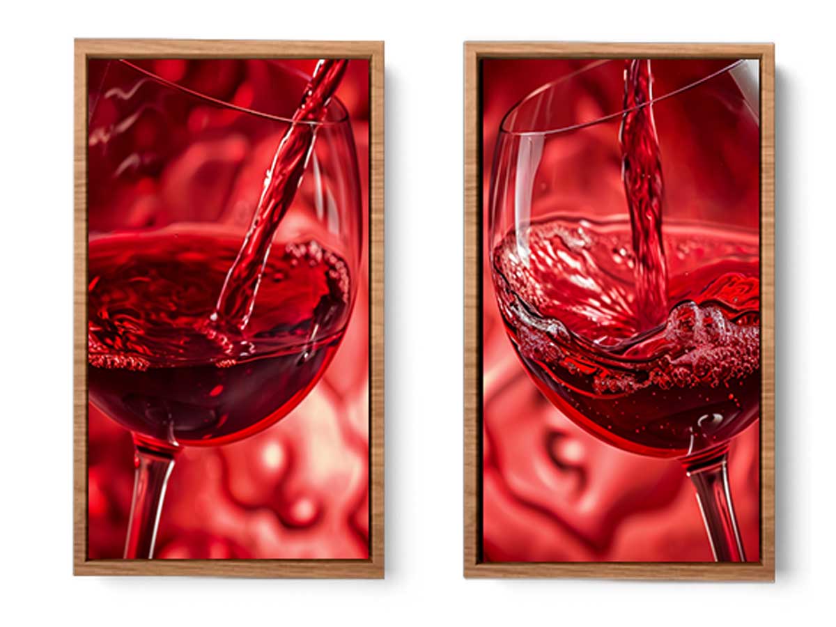 wine splash 2 peice wall art
