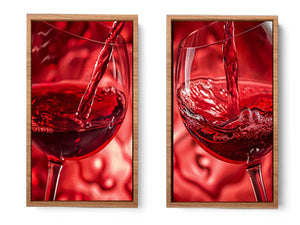 wine splash 2 peice wall art