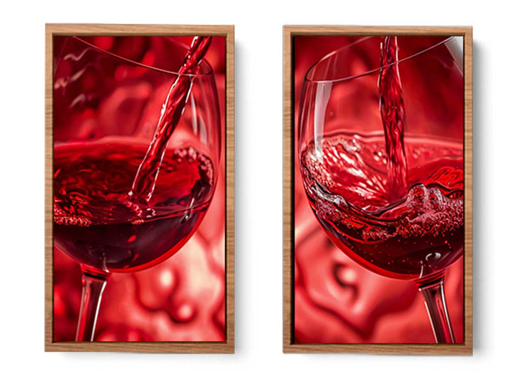 wine splash 2 peice wall art