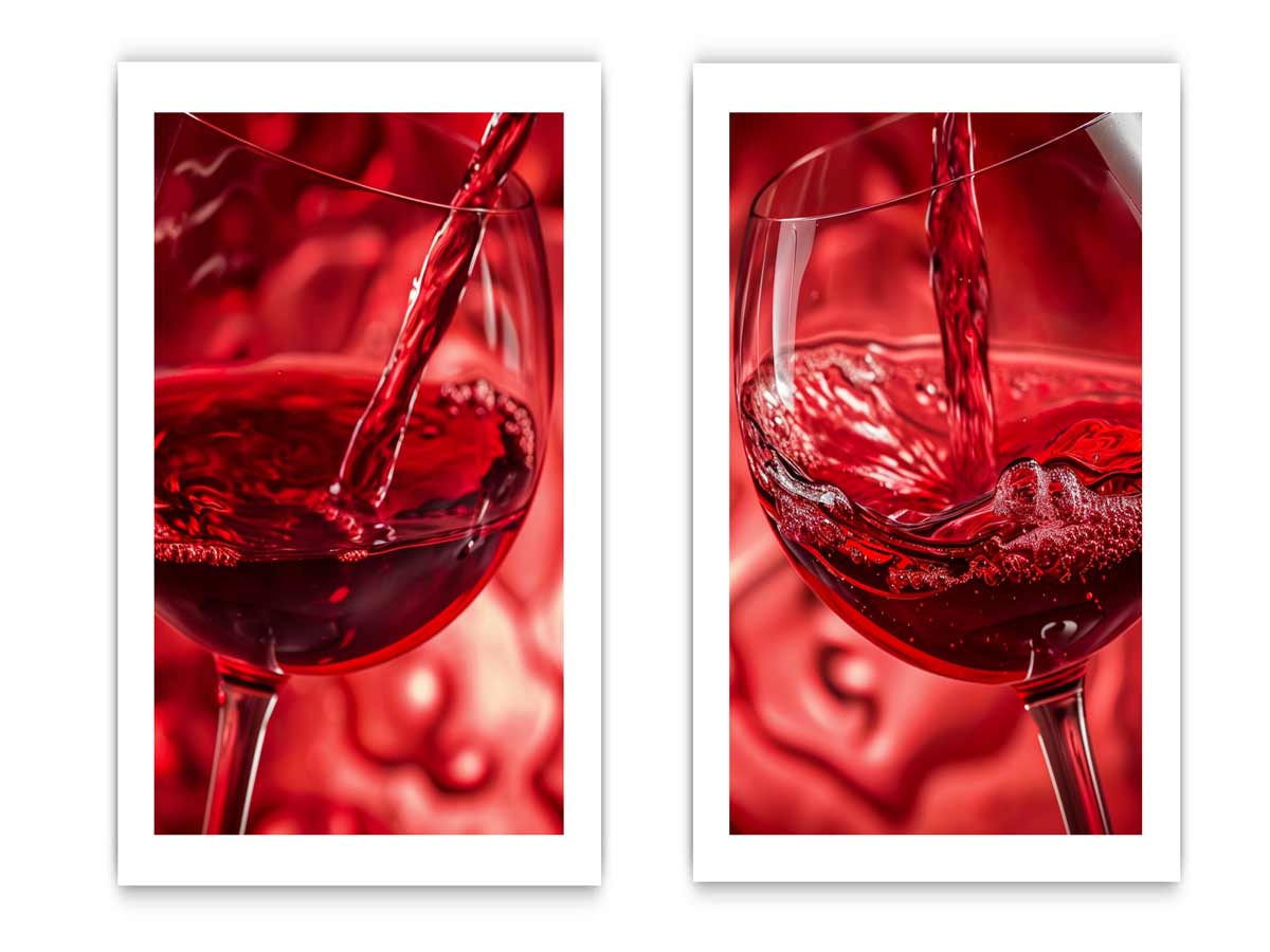 wine splash 2 peice wall art