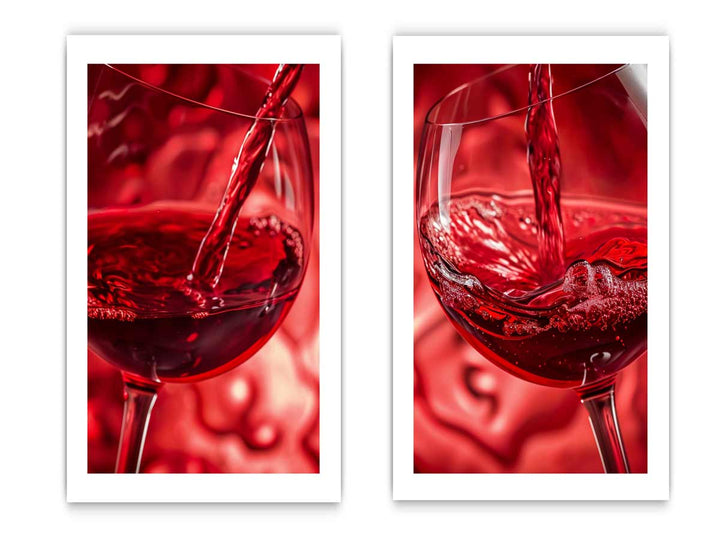 wine splash 2 peice wall art