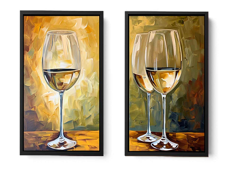 White wine framed art