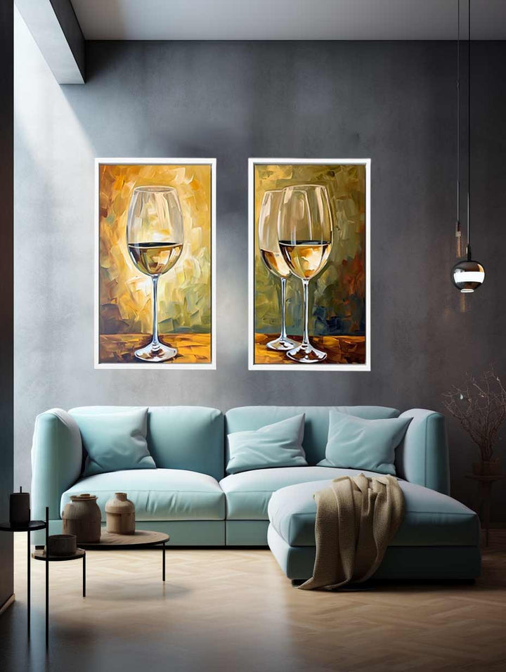 White wine framed art