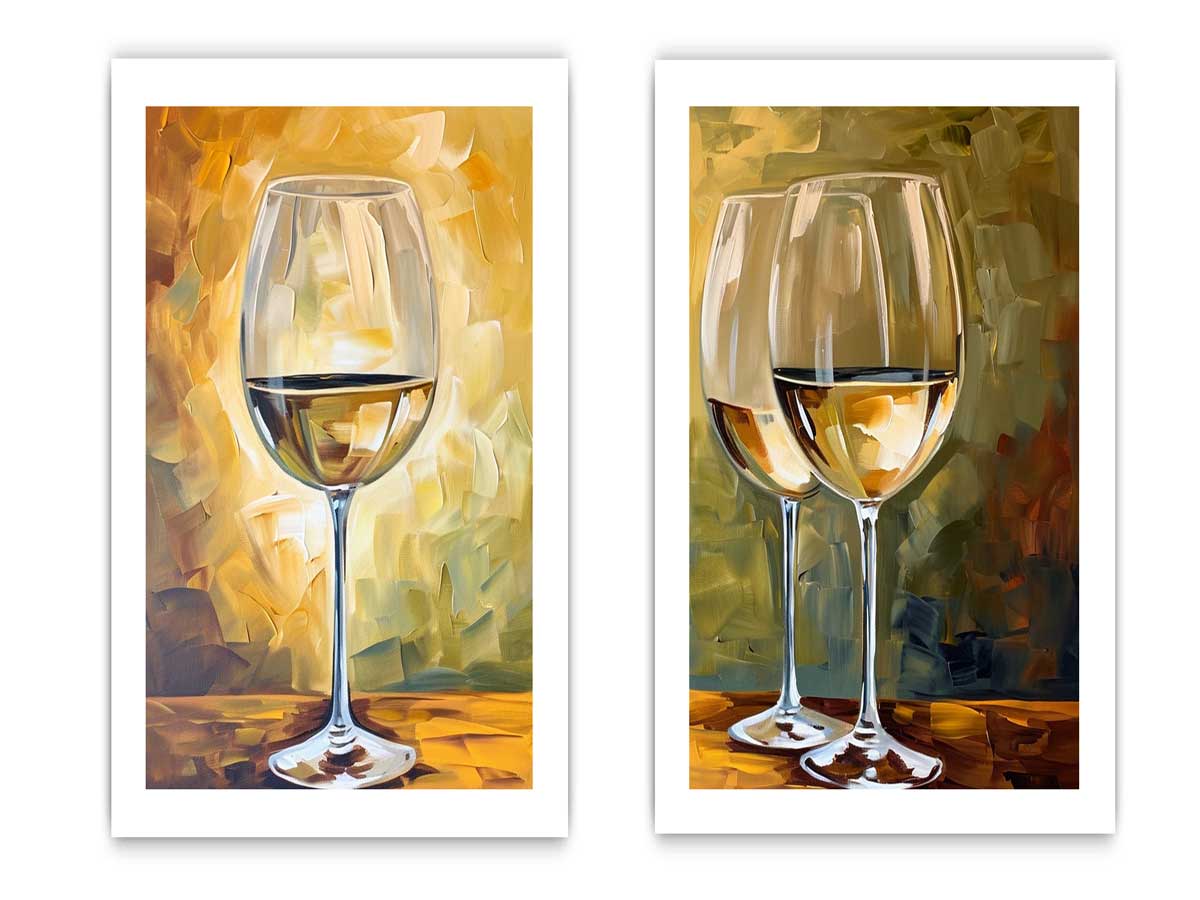 White wine framed art