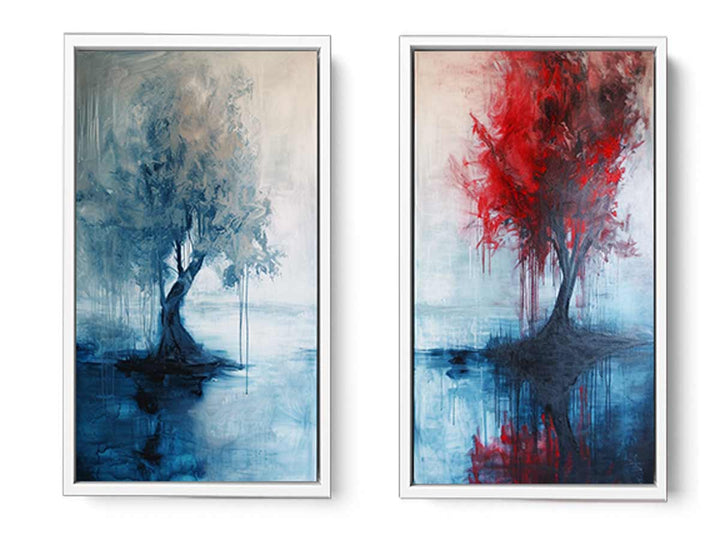Trees flowin in water  art Set