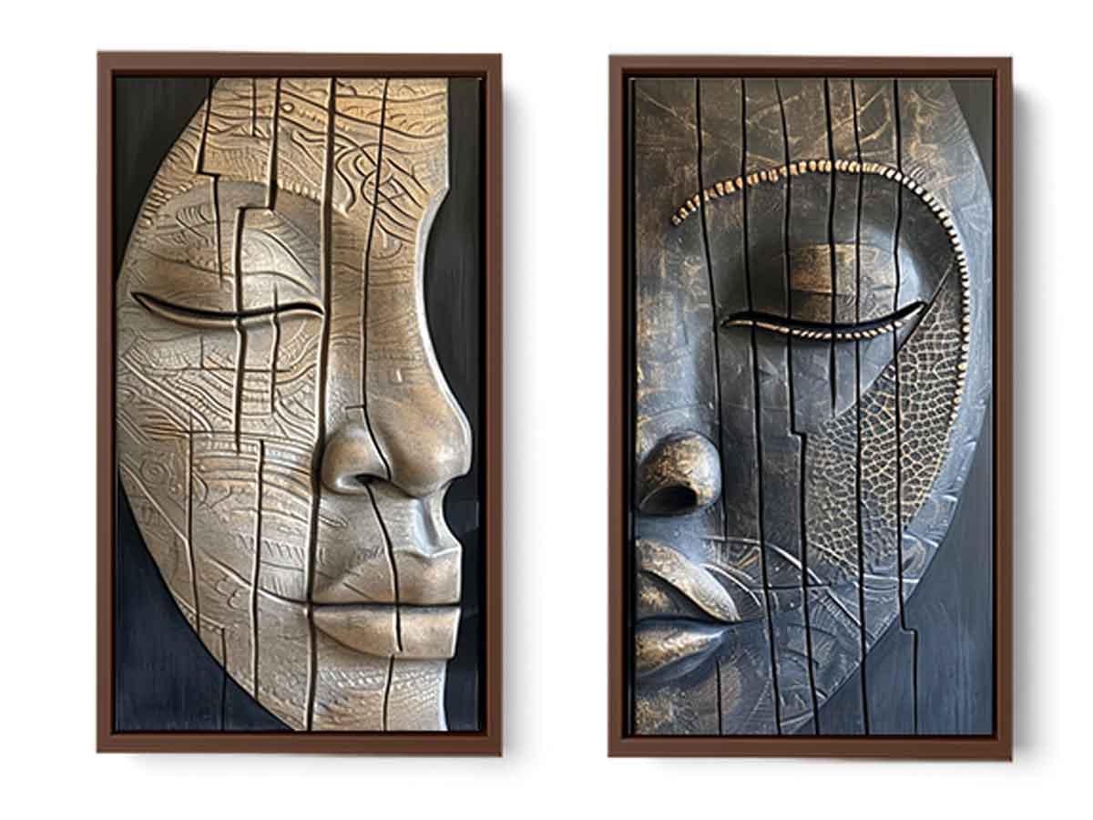 2 Face Wall art Set