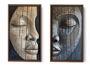 2 Face Wall art Set