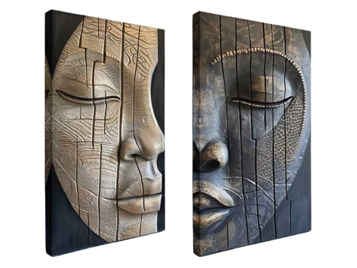 2 Face Wall art Set