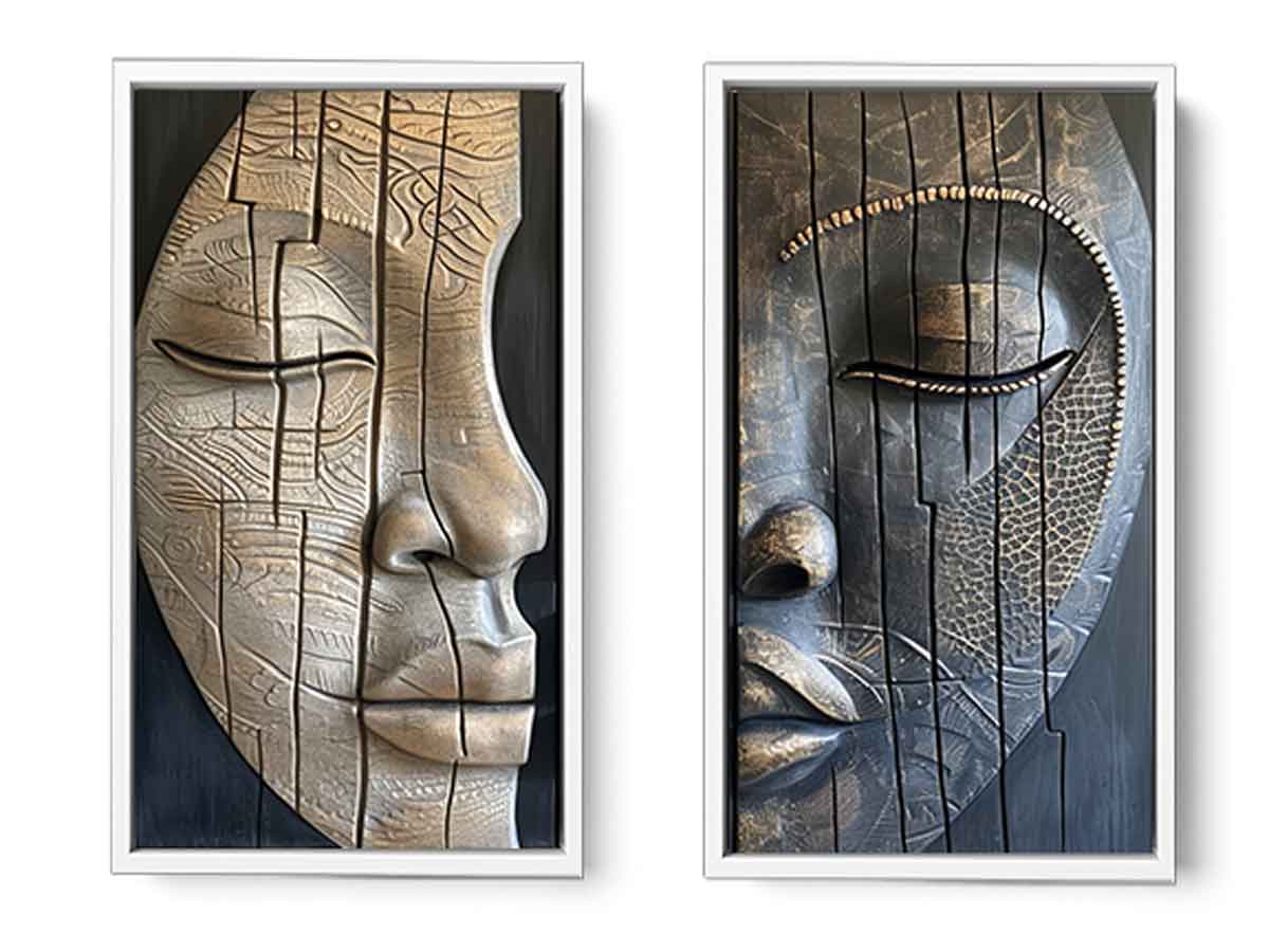 2 Face Wall art Set