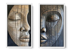 2 Face Wall art Set