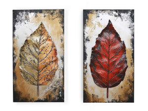 2 Piece Leaf art Painting Set