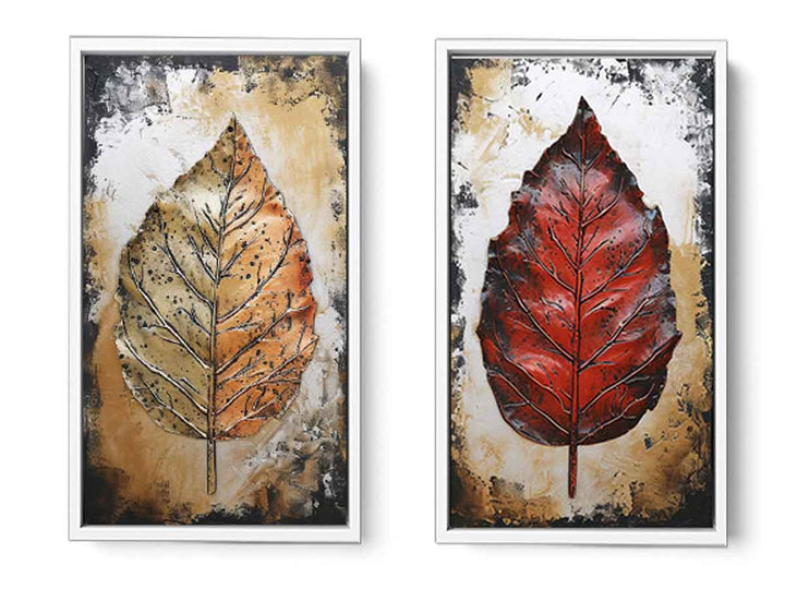 2 Piece Leaf art Painting Set