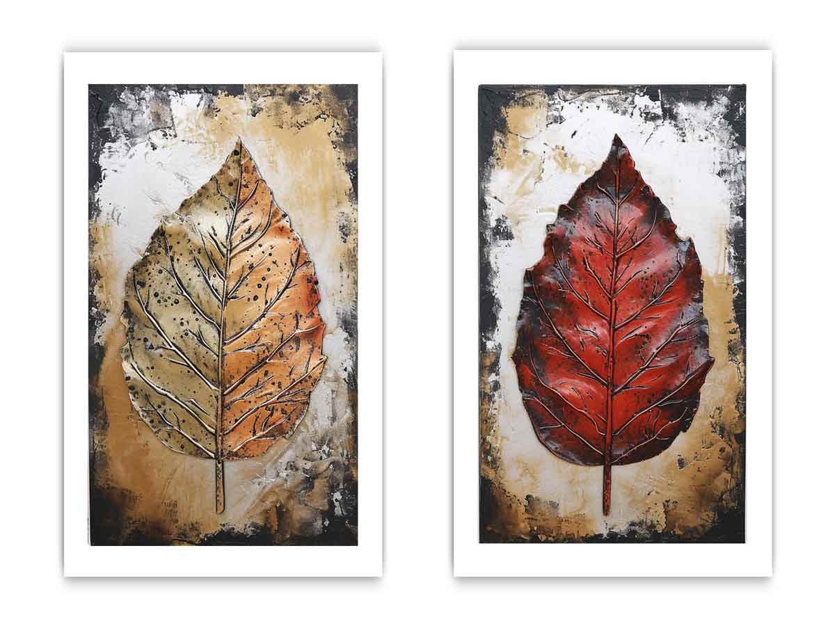 2 Piece Leaf art Painting Set