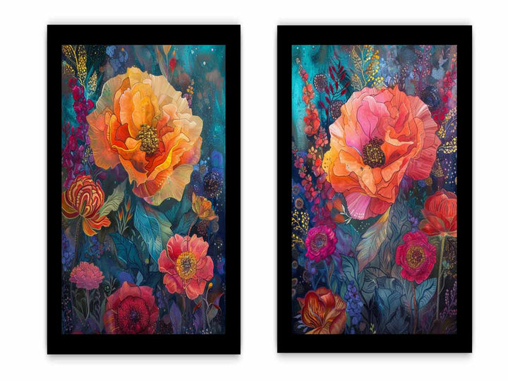 Flowers Panel  Art Set