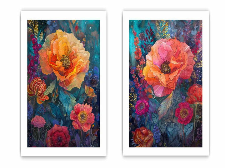 Flowers Panel  Art Set