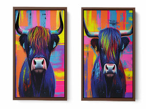 Highland cow Wall Art Set