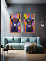 Highland cow Wall Art Set artwork preview