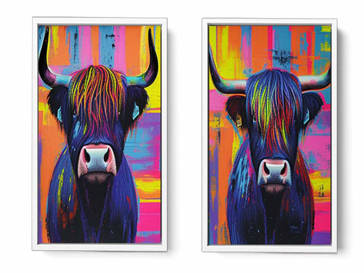 Highland cow Wall Art Set