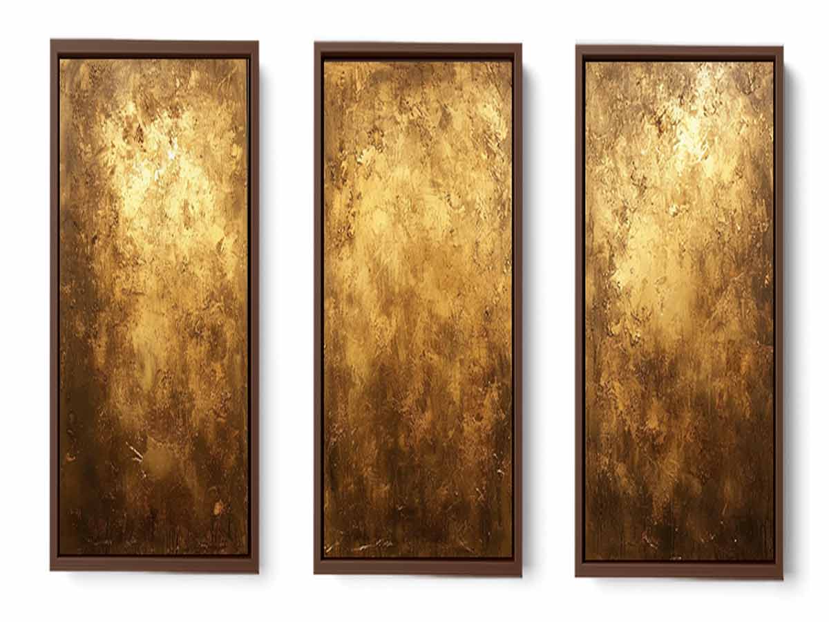 3 Panel Gold Painting
