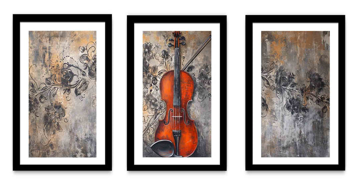 3 Panel Violin Painting