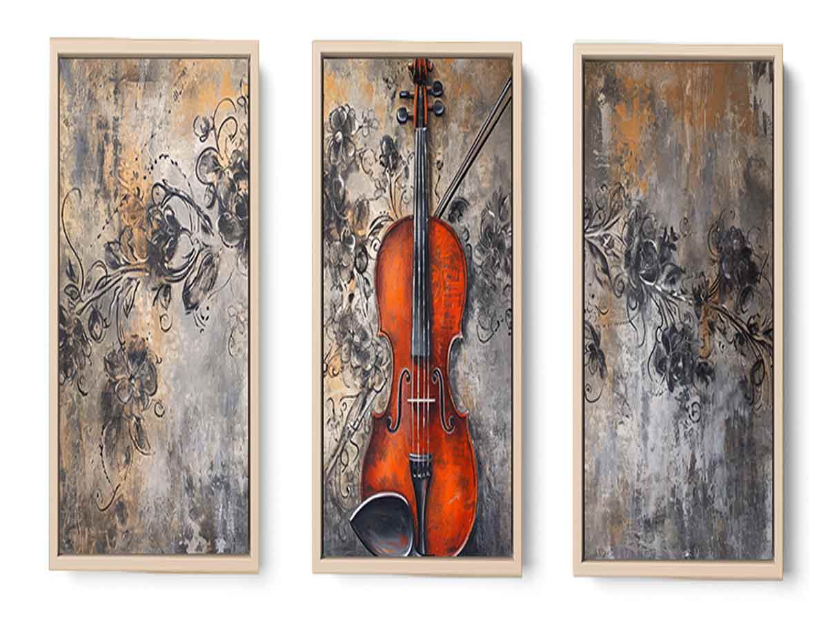 3 Panel Violin Painting