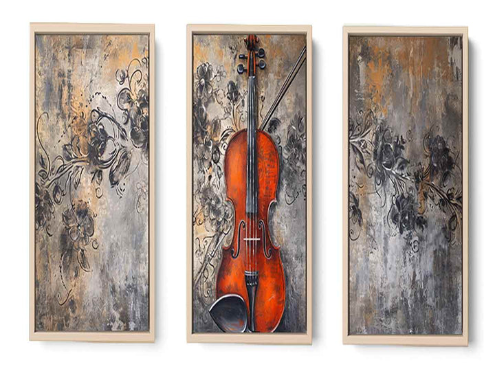 3 Panel Violin Painting