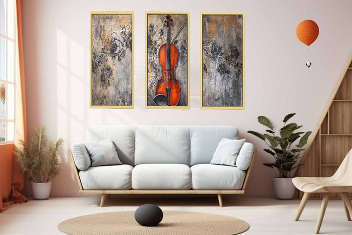 3 Panel Violin Painting