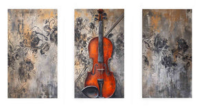 3 Panel Violin Painting