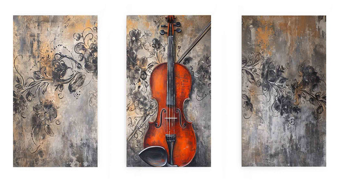 3 Panel Violin Painting