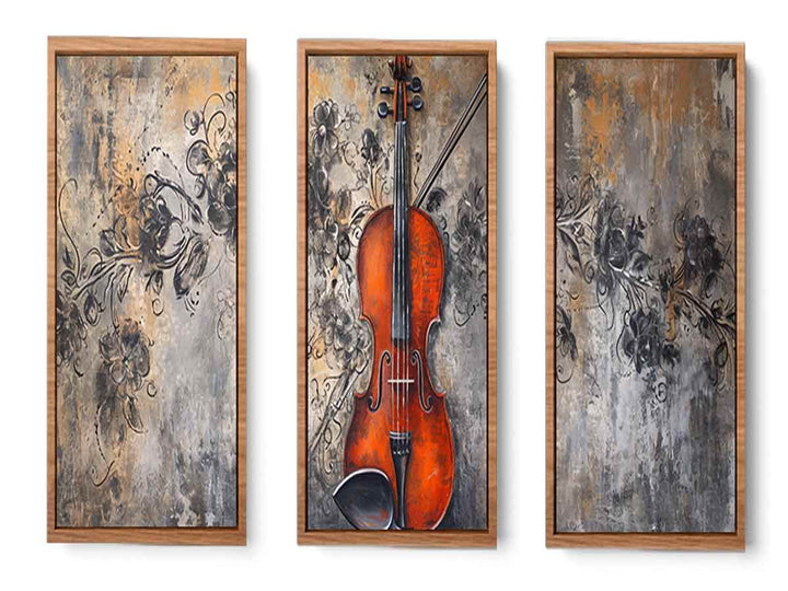 3 Panel Violin Painting