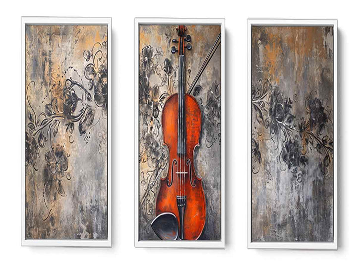 3 Panel Violin Painting